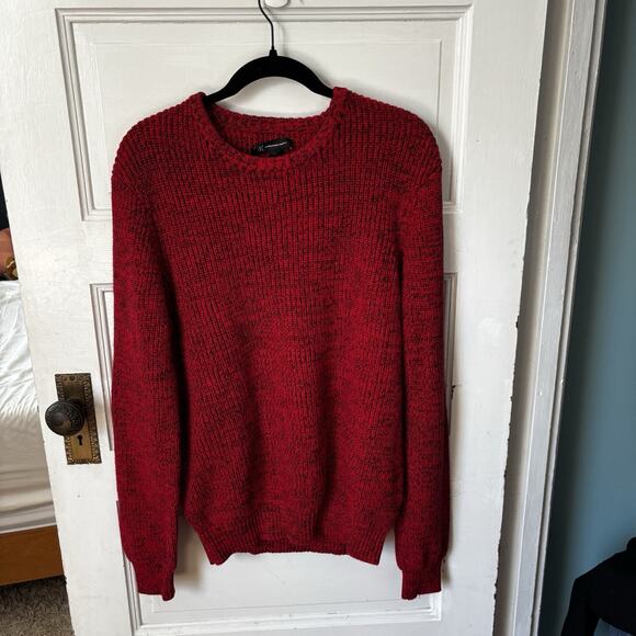 INC International Concepts Men's Page Crewneck Sweater Red Size M 90s Fisherman - Picture 1 of 3